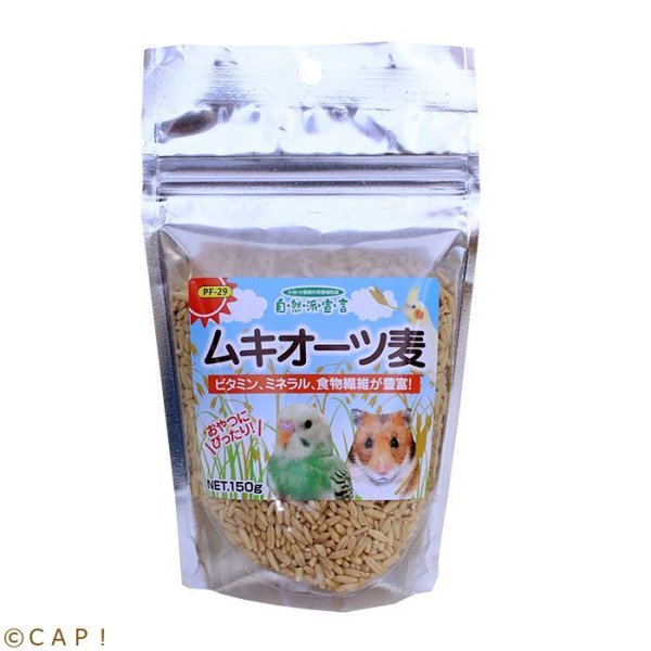 画像1: CAP! 鳥の餌 賞味期限2026/3/31【黒瀬ペットフード】自然派宣言 ムキオーツ麦 150g ※大袋※ (1)