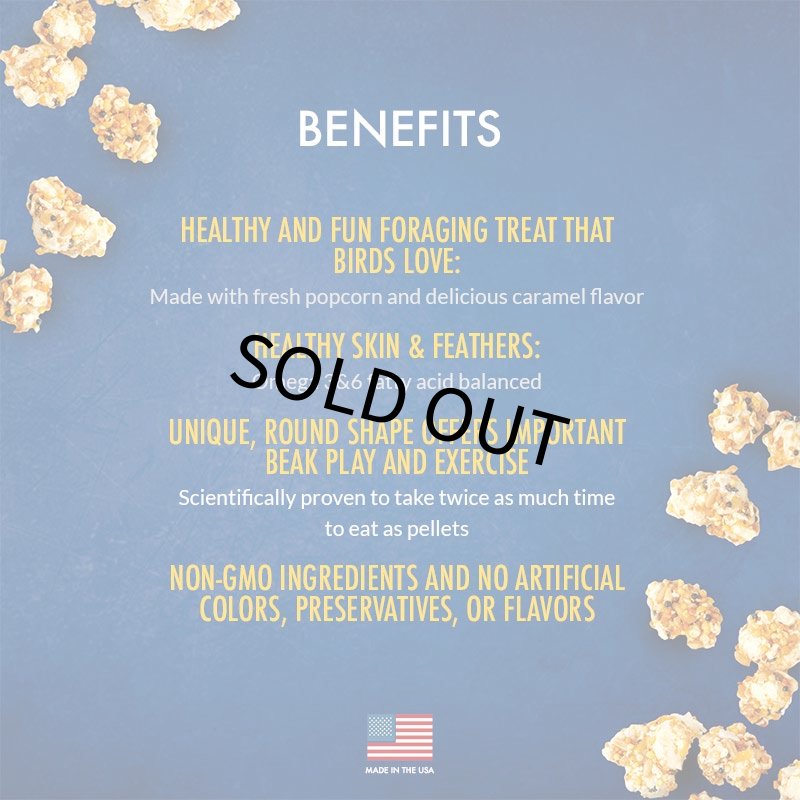 画像2: CAP! 鳥の餌 賞味期限2026/11/22 ラフィーバー ポップコーン オカメインコ 4oz (2)
