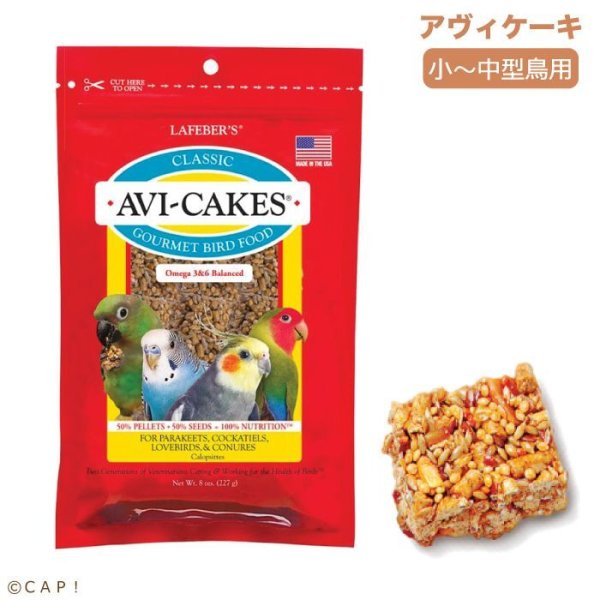 画像1: CAP! 鳥の餌 賞味期限2026/4/9 ラフィーバー アヴィケーキ スモールバード 8oz (1)