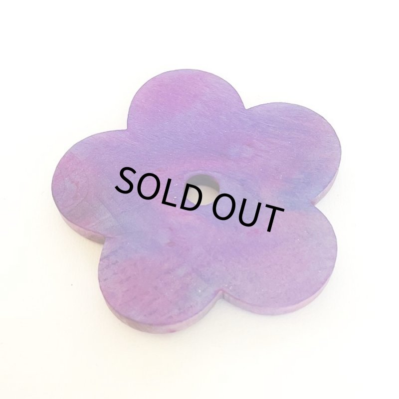 画像7: 【Parts】43x4mm Wood Flower 1個 SB★ (7)