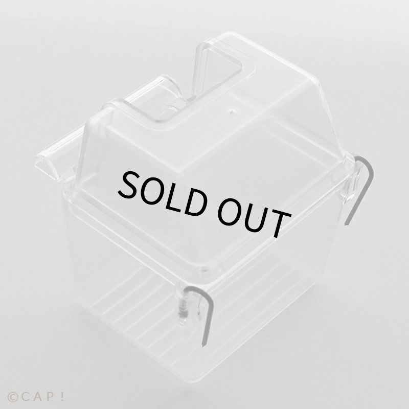 画像2: 【コバヤシ抗菌クリア】フタ付き餌入れ※新タイプ※ 底：横溝あり (2)