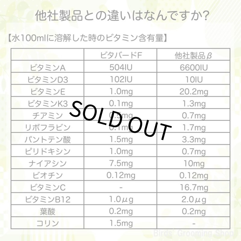 画像7: CAP! 鳥の健康補助食品 賞味期限2027/6/30【PREDEAR】VITABIRD F ビタバードF（30包入）【換羽期用】★ (7)