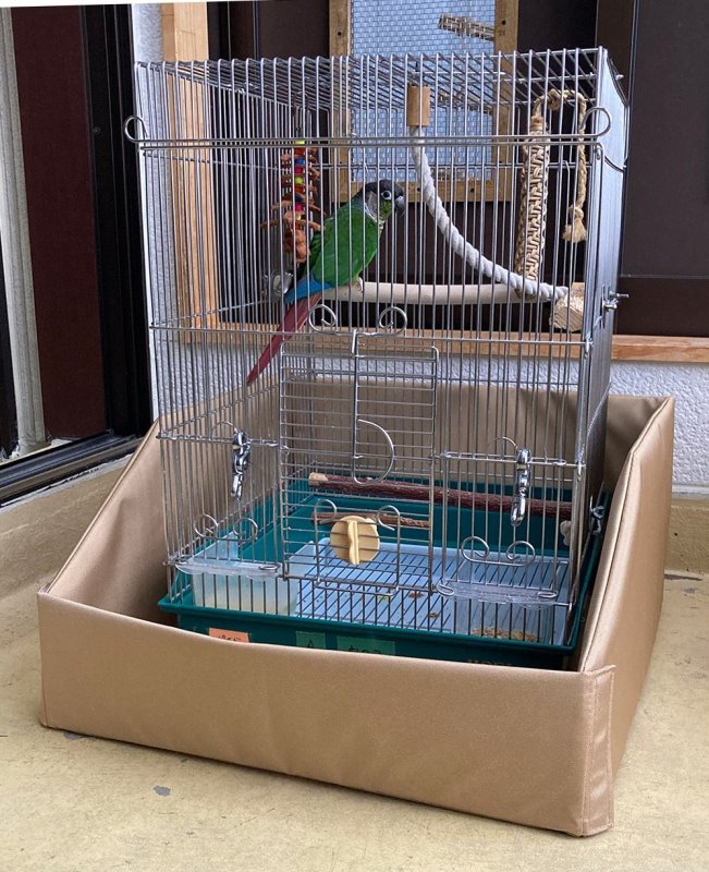 画像2: 鳥かご・小動物ケージ用 【Bacca】飛散軽減トイレカバー ※同梱不可※※受注後お取り寄せ※ (2)