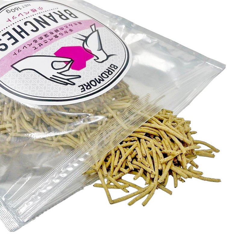 画像2: 手から食べさせるペレット CAP! 鳥の餌 賞味期限2027/6/30【BIRDMORE】小枝ペレットBRANCHES (ブランチーズ)15g　お試し用 /乳酸菌入り フィンチ〜小大型インコ・オウム用 (2)