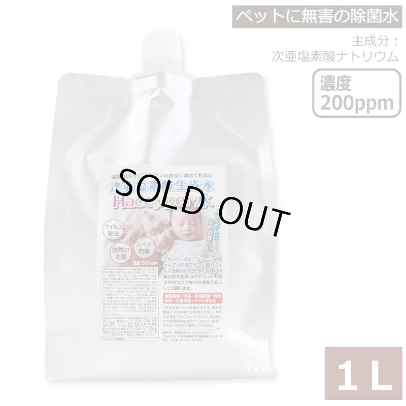 画像1:  【2025/8/10生成】 次亜塩素酸生成水 Haccpper水 除菌剤 ハセッパー水 1L（濃度200ppm）★ (1)