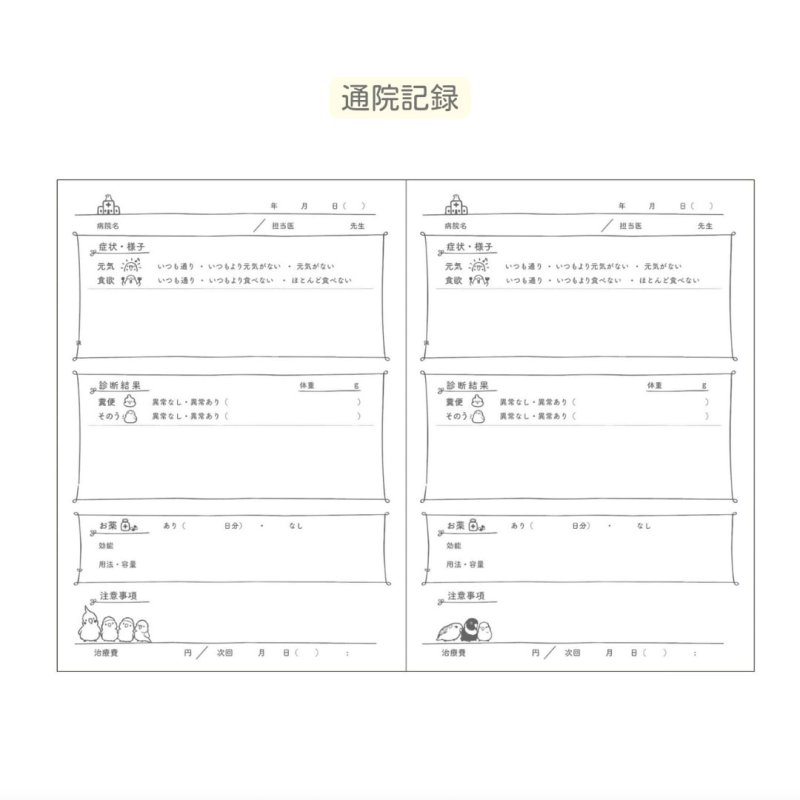 画像5: CAP! 鳥雑貨 aoamo】MEDICAL NOTE （カバーあり）★ (5)