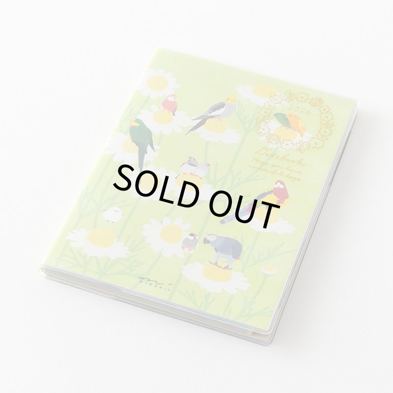 画像2: 【MIDORI】ポケットダイアリー A6 マンスリーブロック＆見開き2週間 トリ柄 手帳 2026年版22369006 【A6】【月間＋2週間】  (2)