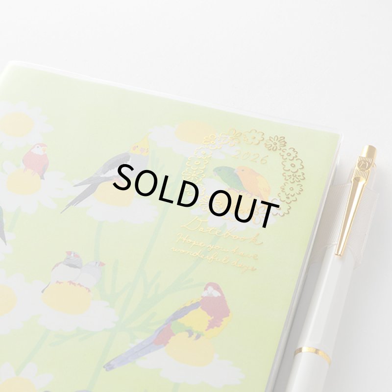 画像3:  【MIDORI】ポケットダイアリー B6 マンスリーブロック＆ウィークリーレフト トリ柄 手帳 2026年版 22375006【B6】【月間+1週間】 (3)