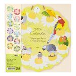 画像2: 【MIDORI】【壁掛カレンダー】 ダイカット トリ柄 2026年版 31371006 (2)