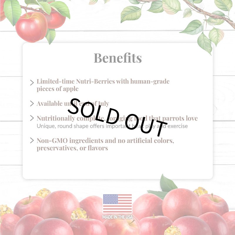 画像4: CAP! 鳥の餌 賞味期限2026/12/19 ラフィーバー アップル ニュートリベリー パロット 10oz (4)