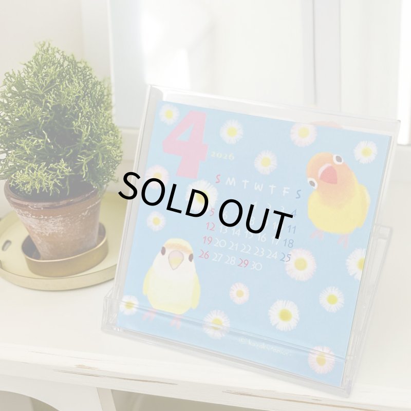 画像4: 【小桜森】2026年版 ケース入り卓上カレンダー Lovebird calendar★ (4)