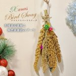 画像1: 【CAP!オリジナル】クリスマス バードスワッグ 小鳥が食べられる有機栽培粟穂と無農薬雑穀のブーケ (1)
