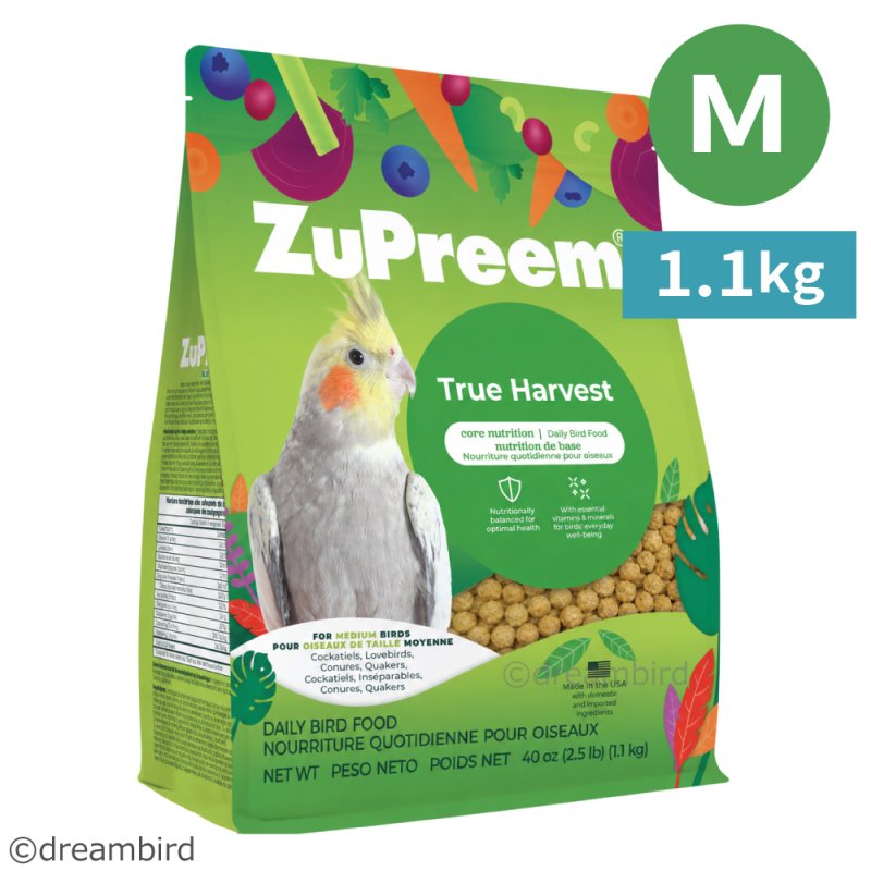 画像1: CAP! 鳥の餌 賞味期限2027/11/30ズプリーム トゥルーハーベスト Ｍ オカメインコ (2.5#/1.1kg) (1)