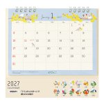 画像2: 【卓上リングカレンダー】 M トリ柄 2027年版 31412006 (2)